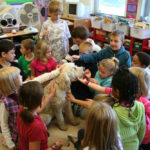 MED students with CeCe the therapy dog 2008